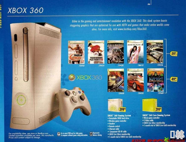 xbox360高清视频线连接主机与电视，传输高清信号，提升游戏体验